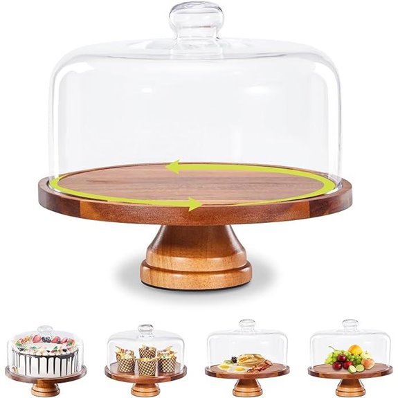 Yangbaga 11in Glass Cake Stand with Lid