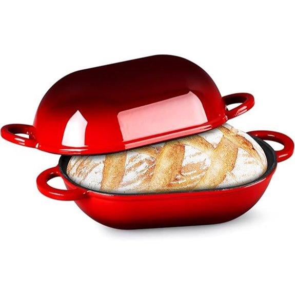 TeamFar Enameled Cast Iron Bread Loaf Pan