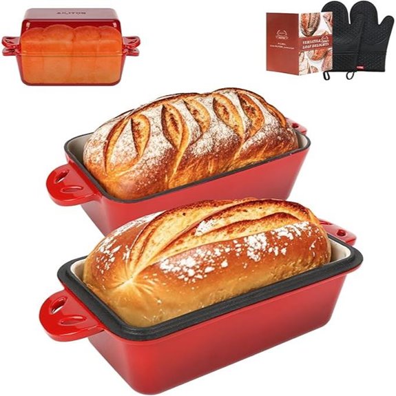 9x5 Enameled Cast Iron Loaf Pan with Lid