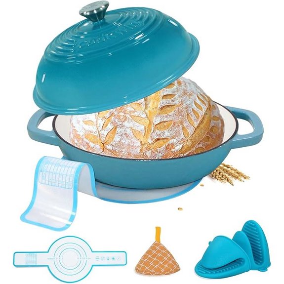 Enamel Cast Iron Dutch Oven and Bread Pan Set