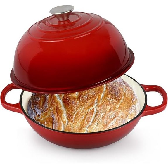6QT Enameled Cast Iron Dutch Oven for Baking