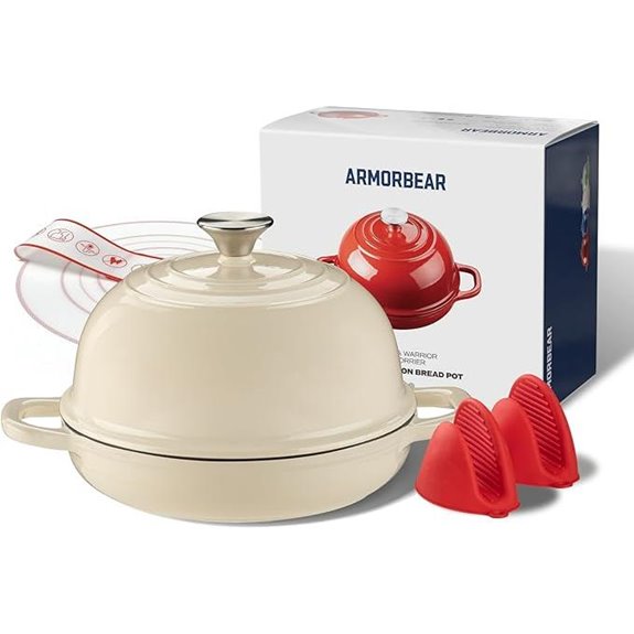 Enameled 5QT Cast Iron Dutch Oven for Bread