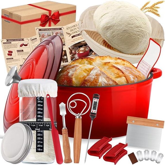 Enameled Cast Iron Dutch Oven & Bread Baking Set