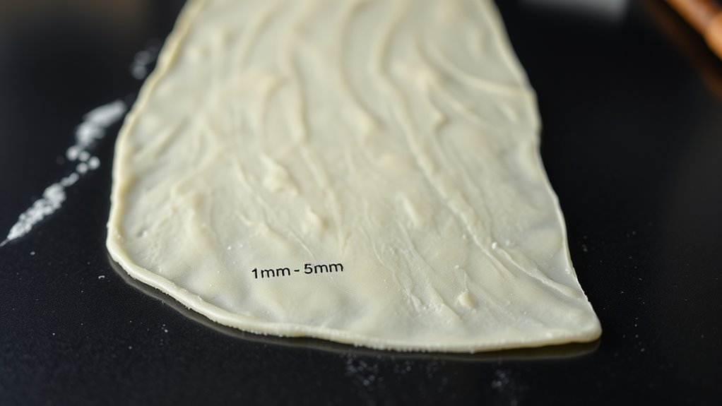 evenly rolled gluten strengthened dough