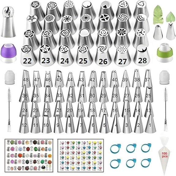 193-Piece Russian Piping Tips Set with Pastry Bags
