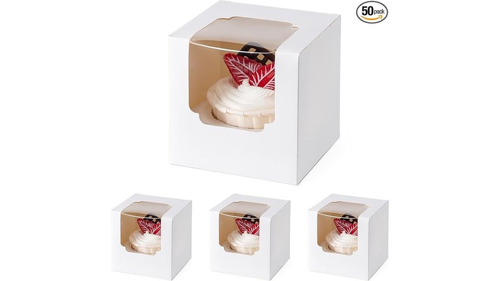 fifty clear cupcake containers