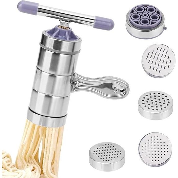 Manual Pasta Maker Machine with 5 Dies