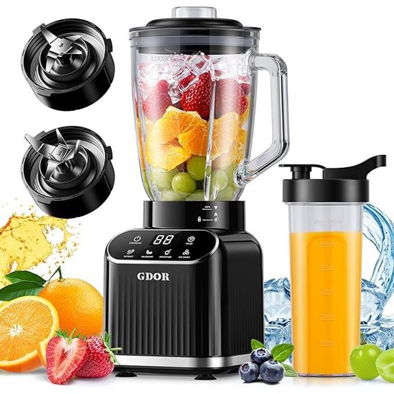 GDOR 5-Function Blender with 52oz Glass & To-Go Cup