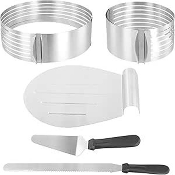 PINGEUI 5PCS Adjustable Cake Ring Mold Set