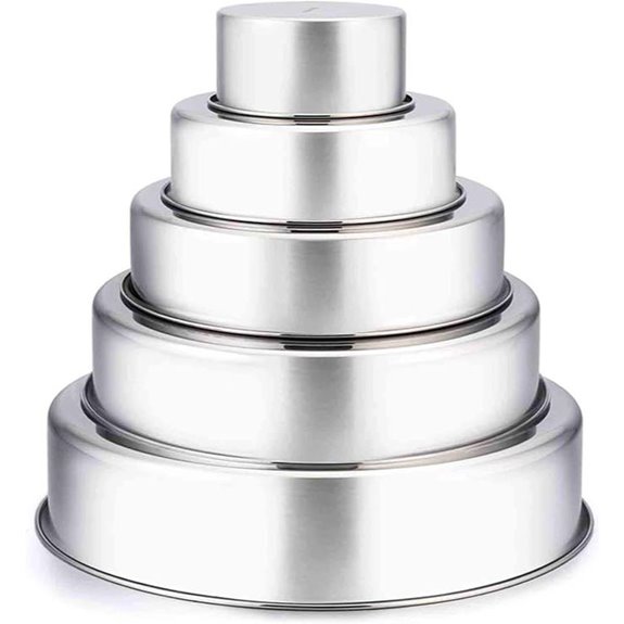 TeamFar Stainless Steel Cake Pan Set (5 Pieces)