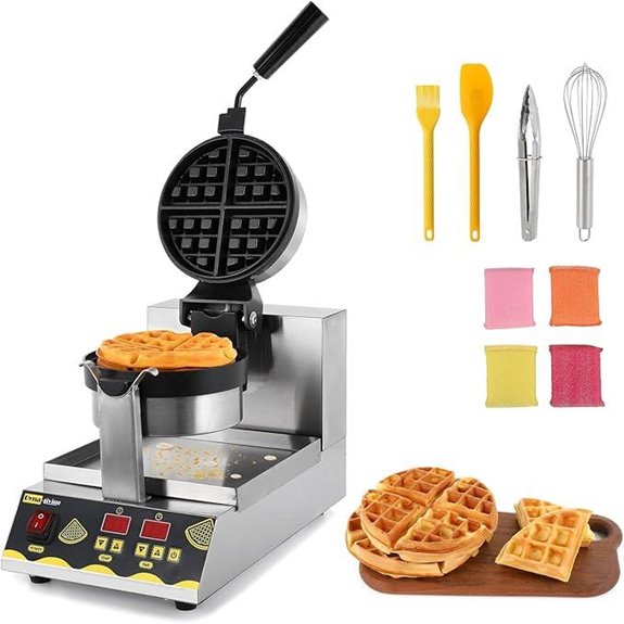 Dyna-Living Commercial Belgian Waffle Maker 180° Flip
