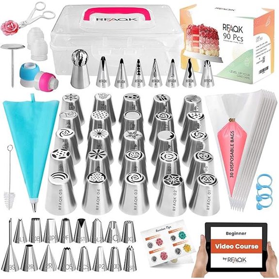 RFAQK 90Pcs Flower Piping Tips Set with Bags