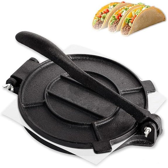 Cast Iron Tortilla Press with Foldable Handle