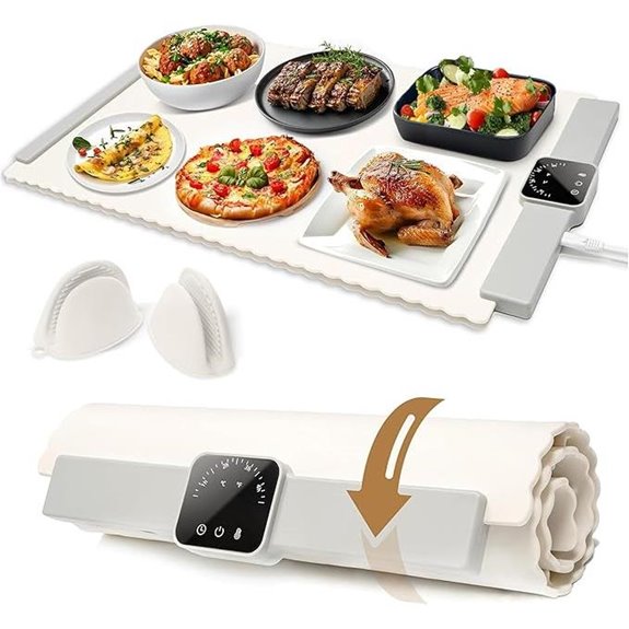 Warming Mat for Food with Temperature & Timer