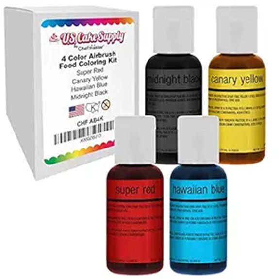 U.S. Cake Supply Airbrush Color Set (4 Colors)