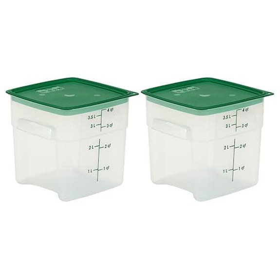 Cambro 4QT Food Storage Containers with Lids (2 Pack)