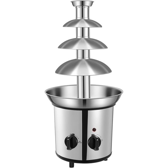 Chocolate Fountain Machine with 4 Tiers and Dual Controls