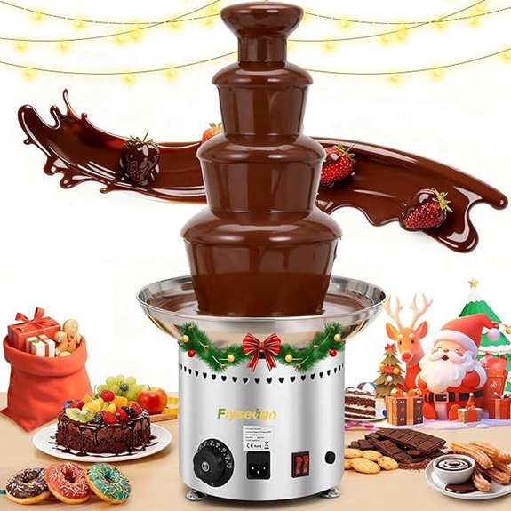4-Tier Commercial Chocolate Fountain with Knob Control
