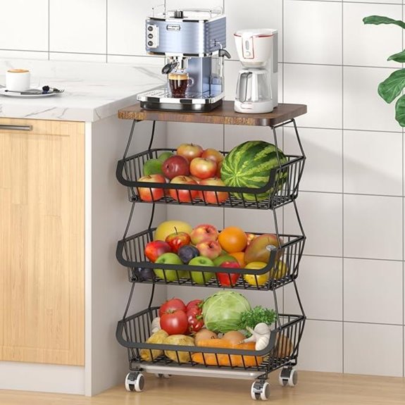 4-Tier Wire Fruit and Vegetable Storage Basket