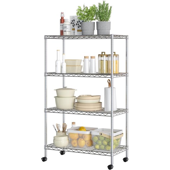Seville Classics 4-Tier Steel Wire Shelving Organizer
