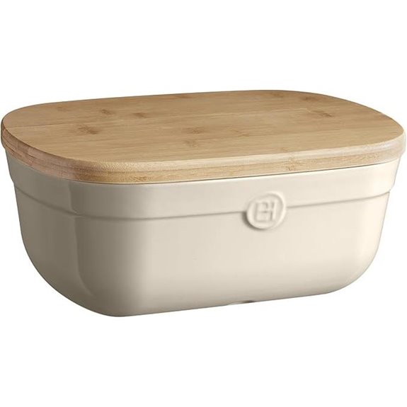 Emile Henry French Ceramic Bread Box for Storage