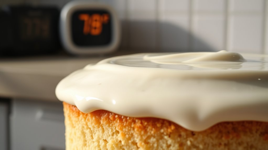 frosting melts with heat