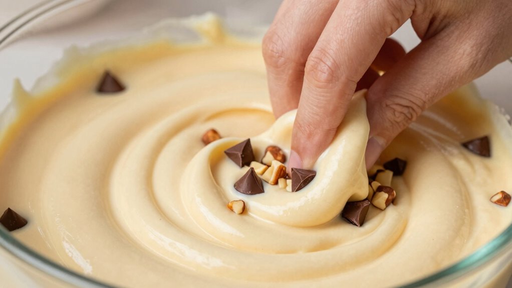 gently fold for evenness