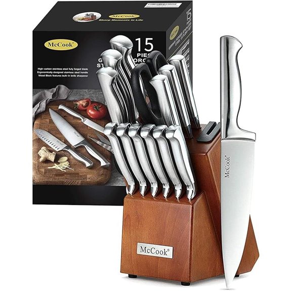 McCook German Stainless Steel Knife Set with Sharpener