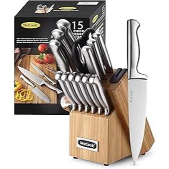 McCook German Stainless Steel Knife Block Set