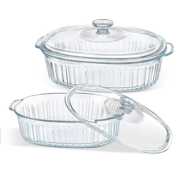 MCIRCO Glass Casserole Set with Lids (4 Pieces)