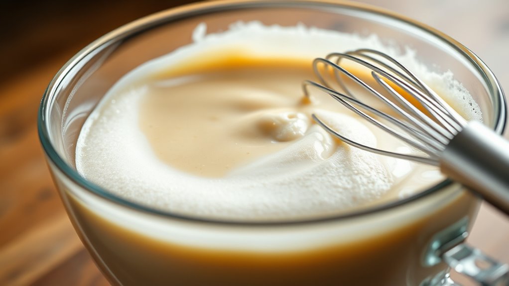 gradually add mix gently