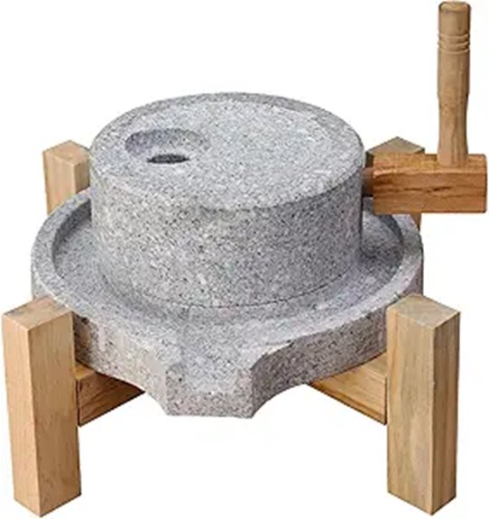 handcrafted stone mill base