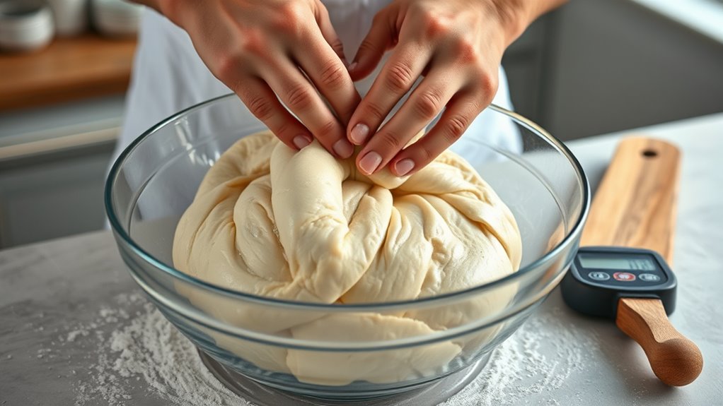 handling sticky elastic dough