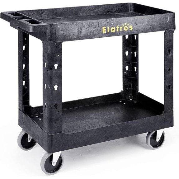 ELAFROS Heavy Duty Plastic Utility Cart (34x17)