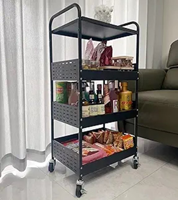 Heavy Duty 4-Tier Rolling Kitchen Storage Cart