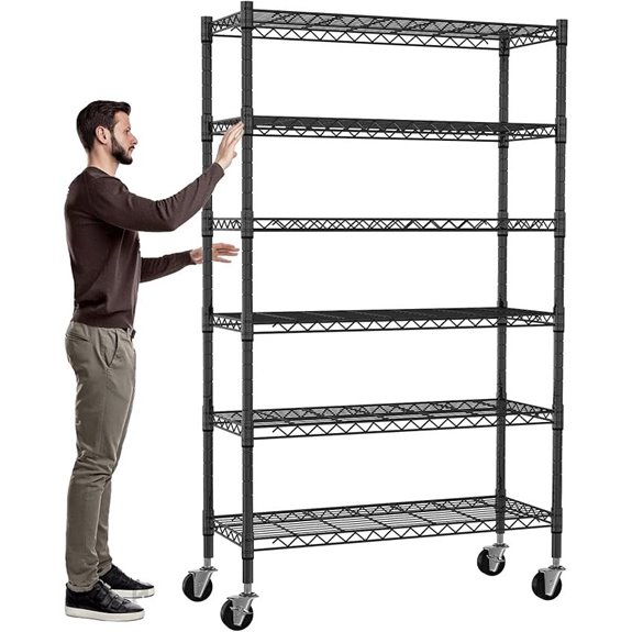 6-Tier Heavy Duty Wire Shelving on Wheels