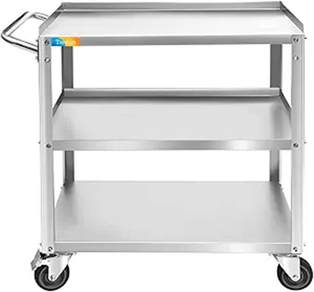 Treshin 3-Tier Heavy Duty Stainless Steel Cart