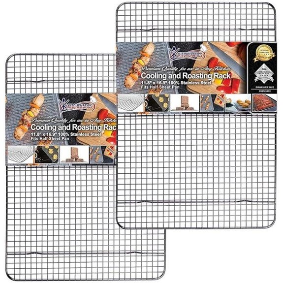 KITCHENATICS Heavy Duty Stainless Steel Cooling Racks (Set of 2)