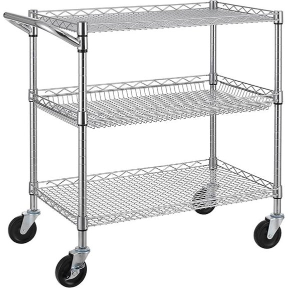 Finnhomy 3-Tier Heavy Duty Utility Cart with Handle