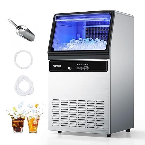 VEVOR Commercial Ice Maker 130Lbs/24H Self-Cleaning