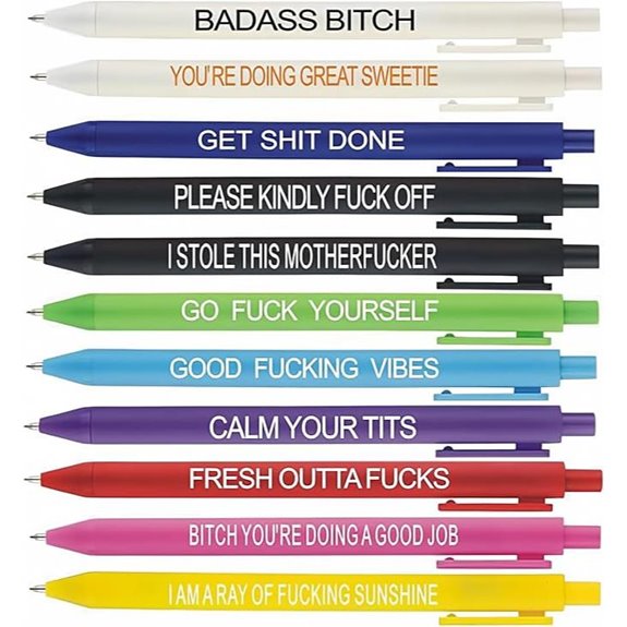 11Pcs Funny Adult Swear Word Ballpoint Pens