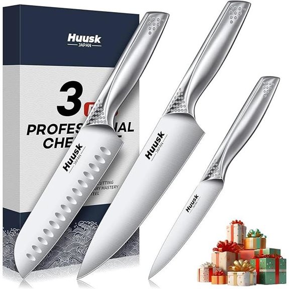 Huusk 3-Piece Japanese Stainless Steel Kitchen Knife Set