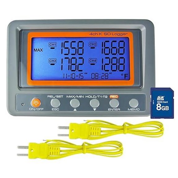 K Type Thermometer Data Logger with Thermocouples