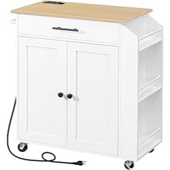 HOOBRO Kitchen Island with Power Outlet and Storage