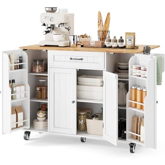 Ahomly Kitchen Island with Storage and Wheels
