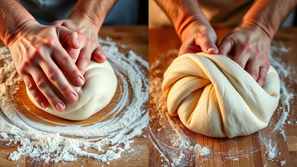 knead at optimal fermentation