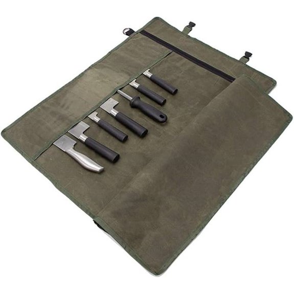 Chef’s Knife Roll Bag with 10 Slots and Zipper Pocket