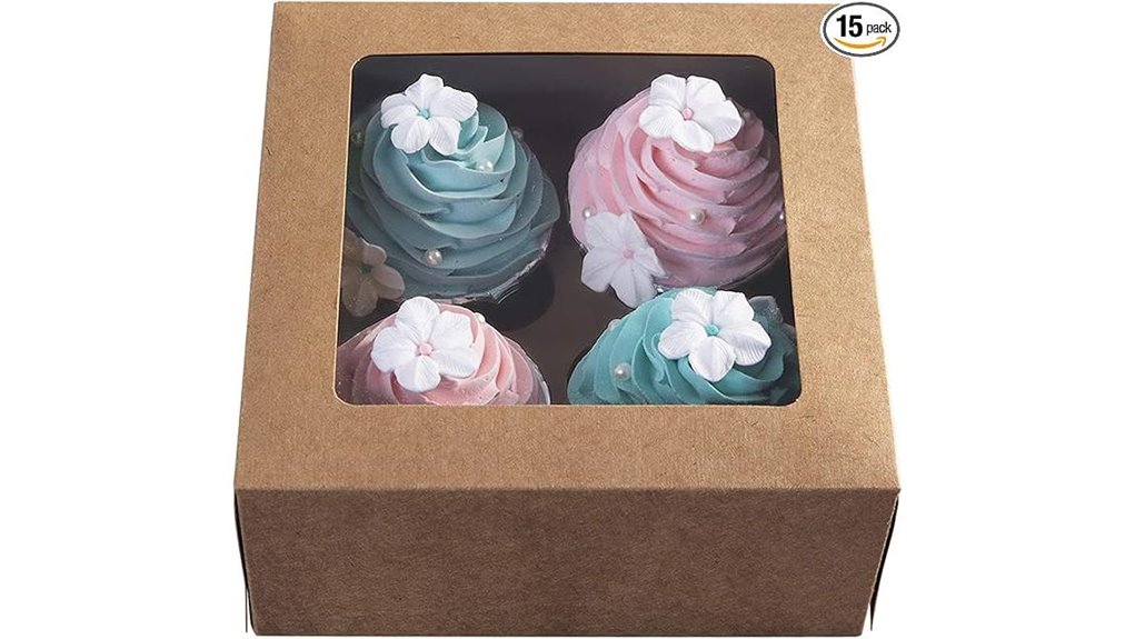 kraft cupcake box with window