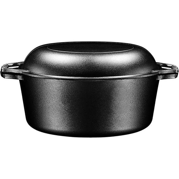 Bruntmor 7-Quart Cast Iron Double Dutch Oven
