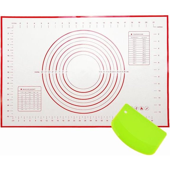 Extra Large Silicone Baking Mat with Dough Scraper